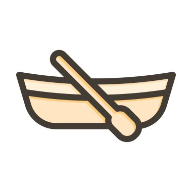 Tekne Vektörü Kalın Çizgisi Kişisel ve Ticari Kullanım İçin Renk Simgesi Dolduruldu