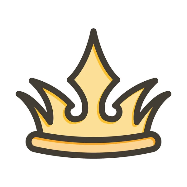 Crown Vector Thick Line Colors Icon Für Den Persönlichen Und — Stockvektor