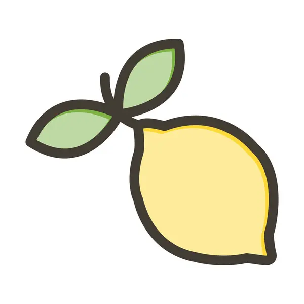 Лимонный Вектор Толстая Линия Заполненные Цвета Значок Личного Коммерческого Использования — стоковый вектор