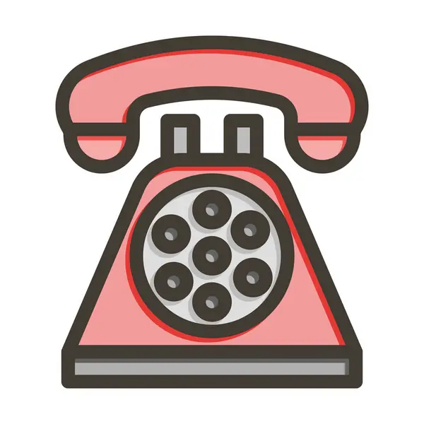 個人的および商業使用のための電話のベクターの厚いラインによって満たされる色のアイコン — ストックベクタ