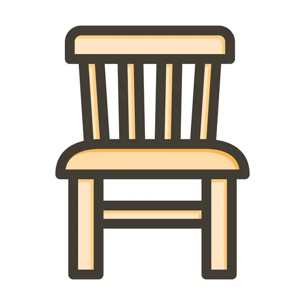 Židle Vektor Tlusté Čáry Plněné Barvy Ikona Pro Osobní Komerční — Stockový vektor