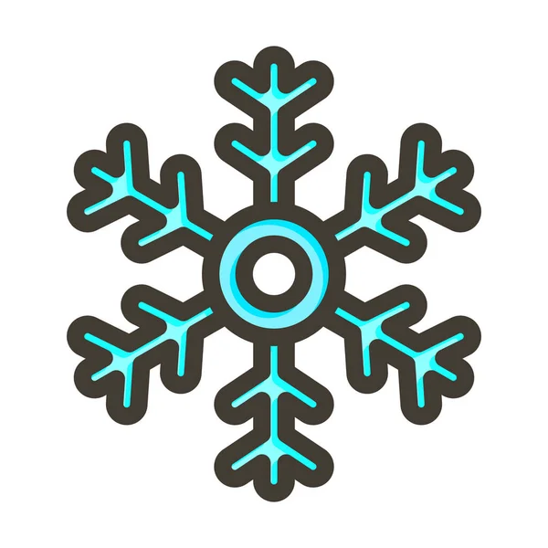 Snow Vector Thick Line Colors Icon Für Den Persönlichen Und — Stockvektor