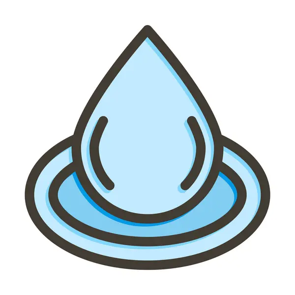 Droplet Vector Thick Line Colors Icon Für Den Persönlichen Und — Stockvektor