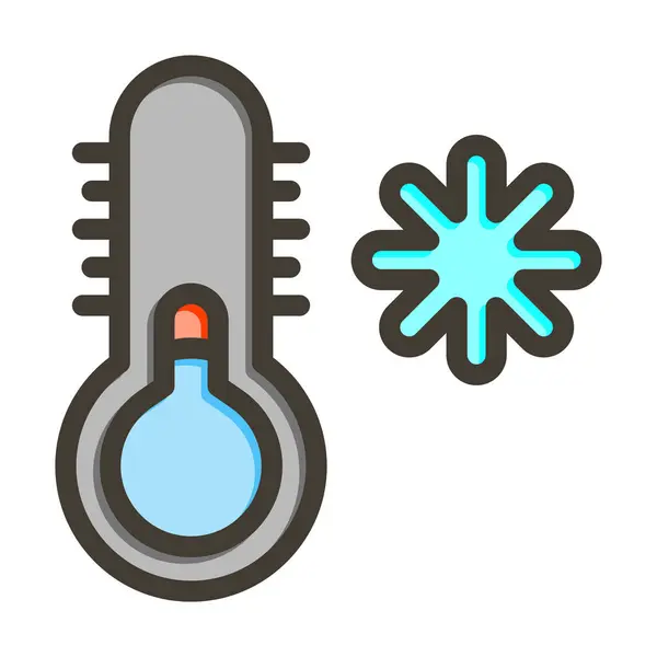 Cold Wave Vector Thick Line Colors Icon Für Den Persönlichen — Stockvektor
