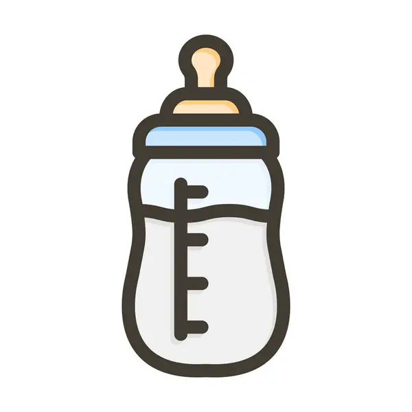 Farbsymbole Für Den Persönlichen Und Kommerziellen Gebrauch Mit Milchflaschen Vektor — Stockvektor