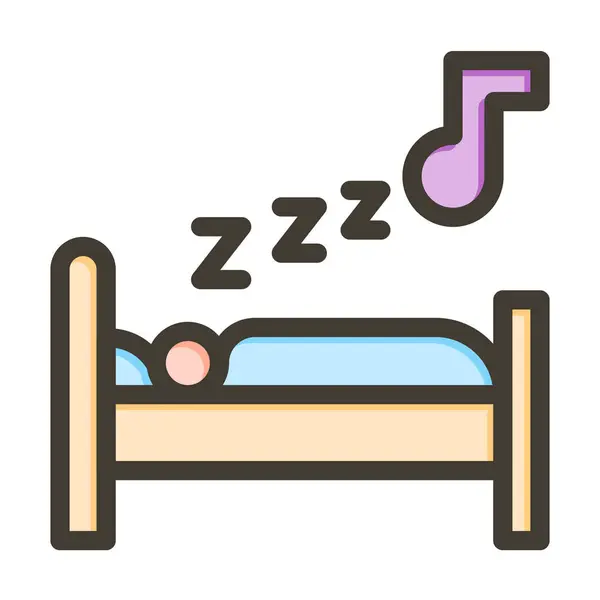 Sleeping Vector Thick Line Filled Colors Icon Personal Commercial Use — Stock Vector