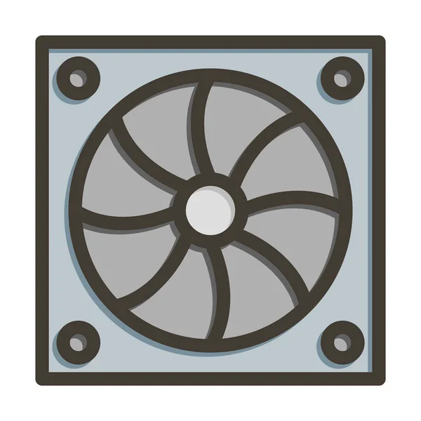 Толстая Линия Вектора Вентилятора Компьютера Заполненная Значок Цвета Личного Коммерческого — стоковый вектор