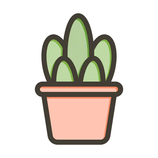Succulent Vector Thick Line Filled Colors Icon Personal Commercial Use — Stock Vector