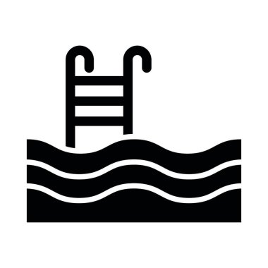 Kişisel ve ticari kullanım için havuz vektörü kabartma simgesi