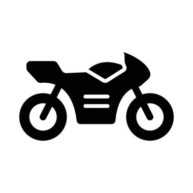 Kişisel ve ticari kullanım için Motosiklet Vektörü Glyph Simgesi