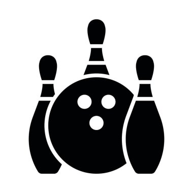 Kişisel ve ticari kullanım için Bowling Vektörü Glyph Simgesi