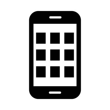 Kişisel ve ticari kullanım için mobil uygulama vektörü kabartma simgesi