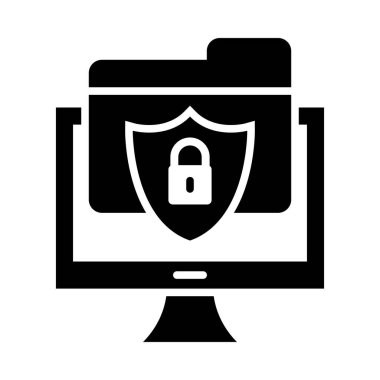 Kişisel ve Ticari Kullanım İçin Dosya Koruma Vektörü Kabartma Simgesi