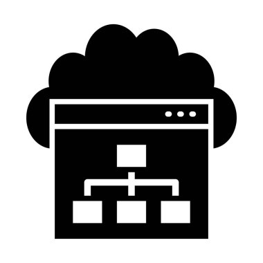 Kişisel ve ticari kullanım için Bulut Hesaplama Vektörü Kabartma Simgesi