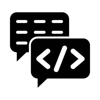 Kişisel ve ticari kullanım için Chatbot Vektör Glyph Simgesi