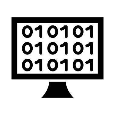 Kişisel ve ticari kullanım için ikili kod vektörü kabartma simgesi