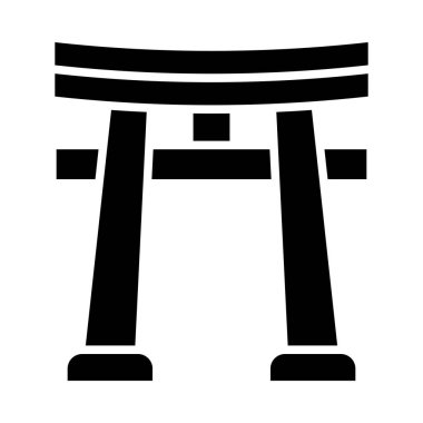 Kişisel ve ticari kullanım için Torii Kapı Vektörü Glyph Simgesi
