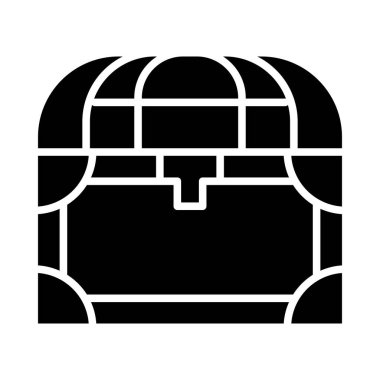 Kişisel ve Ticari Kullanım İçin Hazine Sandığı Vektörü Glyph Simgesi