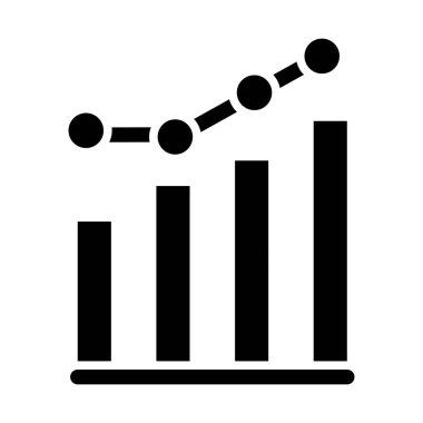 Kişisel ve ticari kullanım için Bar Grafik Vektörü Glyph Simgesi