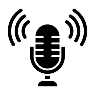 Kişisel ve Ticari Kullanım İçin Podcast Vektör Kabartma Simgesi