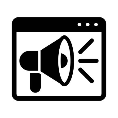 Kişisel ve ticari kullanım için Tanıtım Vektörü Glyph Simgesi