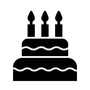 Kişisel ve Ticari Kullanım İçin Doğum Günü Pasta Vektörü Kabartma Simgesi