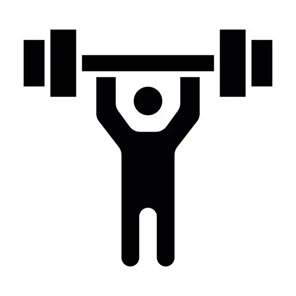 Weightlifter Vector Glyph Icon Personal Commercial Use — Stock Vector