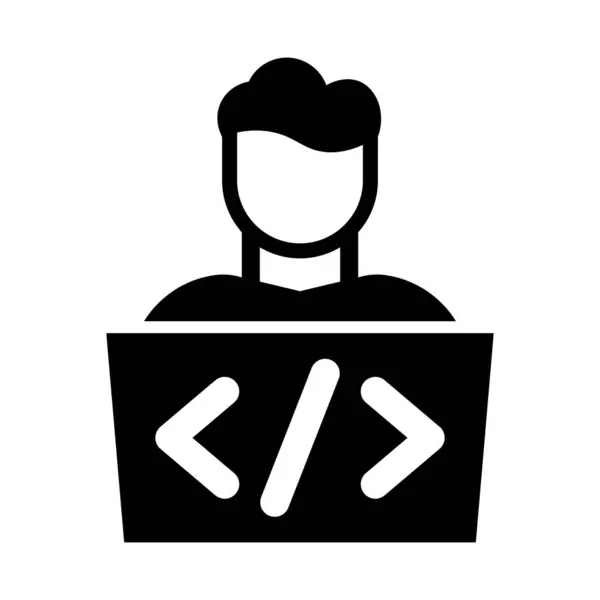 Programmeur Vector Glyph Ikoon Voor Persoonlijk Commercieel Gebruik — Stockvector