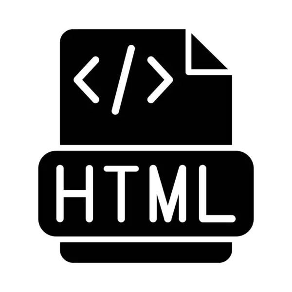 Html File Vector Glyph Icon Für Den Persönlichen Und Kommerziellen — Stockvektor