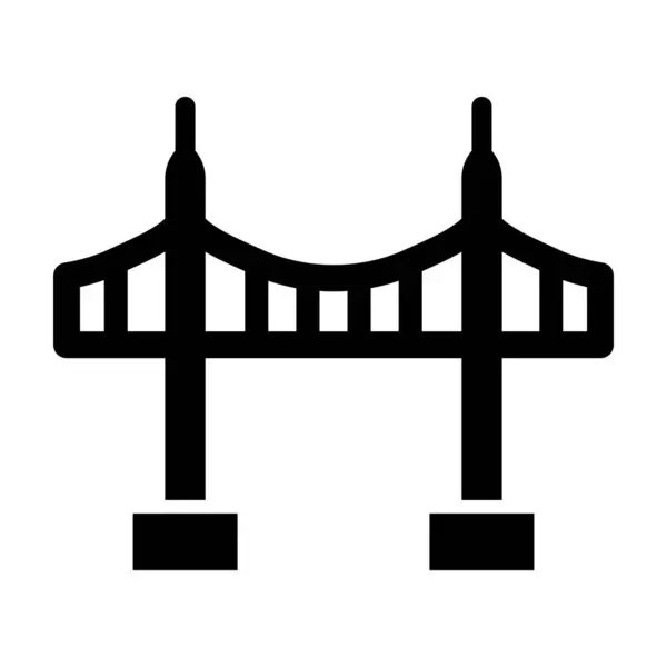 Vincent Thomas Bridge Vector Glyph Ikona Użytku Osobistego Komercyjnego — Wektor stockowy