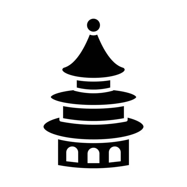 Tempel Des Himmels Vector Glyph Icon Für Den Persönlichen Und — Stockvektor