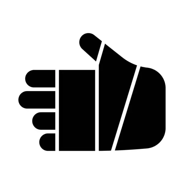 Broken Hand Vector Glyph Icon Personal Commercial Use — Stock Vector