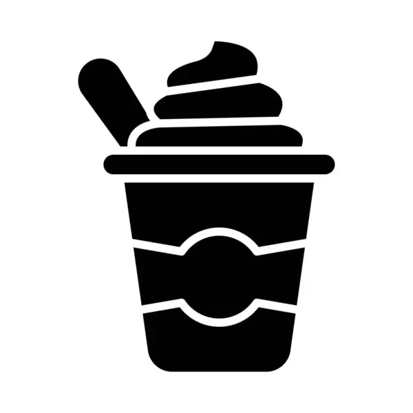 Yogurt Vector Glyph Icon Personal Commercial Use — Stock Vector