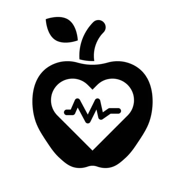 Healthy Vector Glyph Icon Personal Commercial Use — Stock Vector