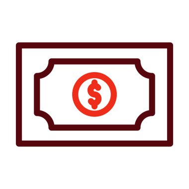 Para Vektörü Kalın Çizgi Kişisel ve Ticari Kullanım İçin İki Renk Simgesi