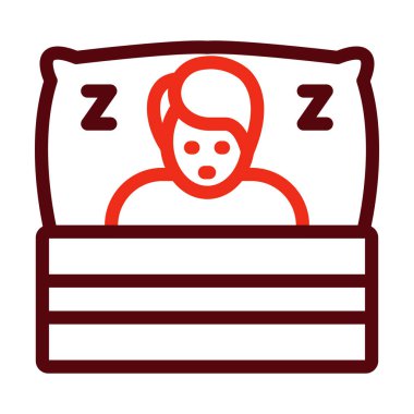 Kişisel ve ticari kullanım için Uyku Vektörü Kalın Çizgisi İki Renk Simgesi