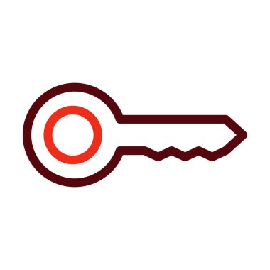 Kişisel ve Ticari Kullanım İçin Anahtar Vektör Kalın Çizgisi İki Renk Simgesi