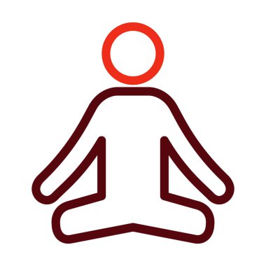 Kişisel ve ticari kullanım için Meditasyon Vektörü Kalın Çizgi İki Renk Simgesi