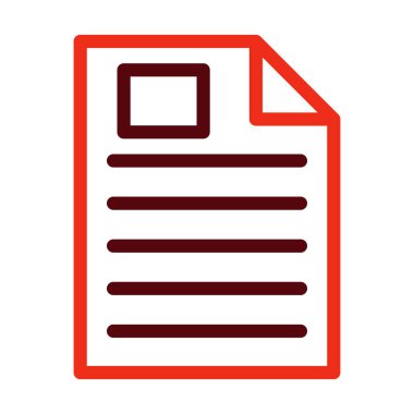 Kişisel ve Ticari Kullanım İçin Belge Vektörü Kalın Satırı İki Renk Simgesi