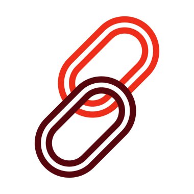 Kişisel ve ticari kullanım için Bağlantı Vektörü Kalın Çizgisi İki Renk Simgesi