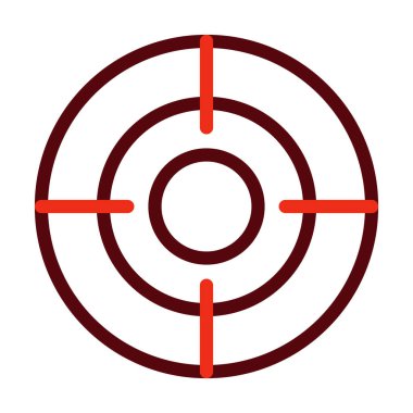 Kişisel ve Ticari Kullanım İçin Hedef Vektör Kalın Çizgisi İki Renk Simgesi