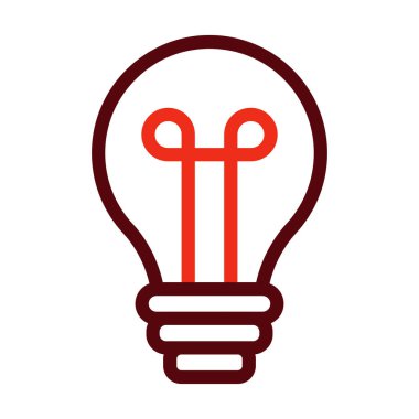 Ampul Vektörü Kalın Çizgi Kişisel ve Ticari Kullanım İçin İki Renk Simgesi