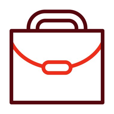 Kişisel ve Ticari Kullanım İçin Evrak Çantası Vektör Kalın Çizgisi İki Renk Simgesi