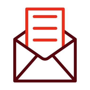 Kişisel ve ticari kullanım için E- posta Vektör Kalın Satırı İki Renk Simgesi