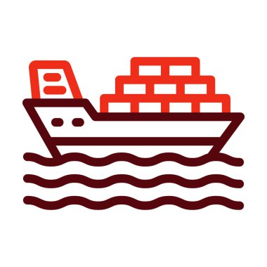 Kişisel ve ticari kullanım için Taşıma Vektörü Kalın Çizgisi İki Renk Simgesi