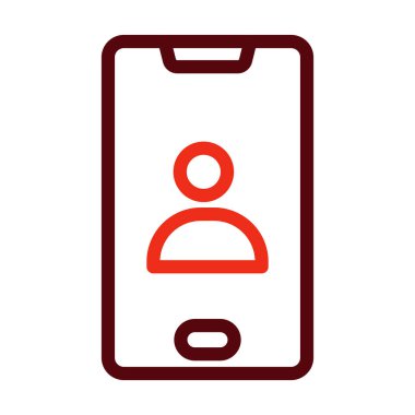 Kişisel ve Ticari Kullanım İçin Akıllı Telefon Vektör Kalın Çizgisi İki Renk Simgesi