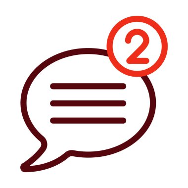 Kişisel ve Ticari Kullanım İçin İleti Vektörü Kalın Çizgisi İki Renk Simgesi