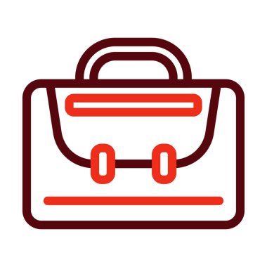 Kişisel ve Ticari Kullanım İçin Evrak Çantası Vektör Kalın Çizgisi İki Renk Simgesi