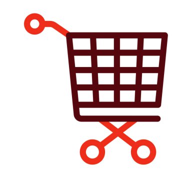 Trolley Vektör Kalın Çizgisi Kişisel ve Ticari Kullanım İçin İki Renk Simgesi