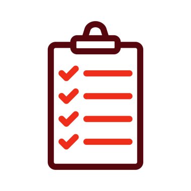 Kişisel ve Ticari Kullanım İçin Kontrol Listesi Kalın Satırı İki Renk Simgesi